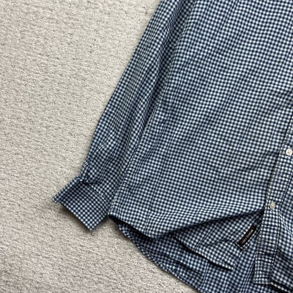 Michael Kors Dress Shirt Mens S Blue / White Gingham Check Collared Button Down - Picture 2 of 14
